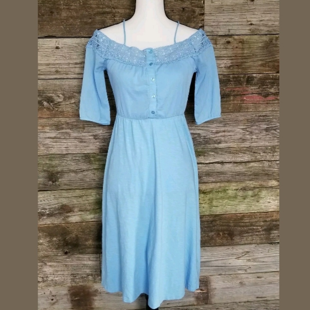New! Topshop Cold Shoulder Blue  Dress